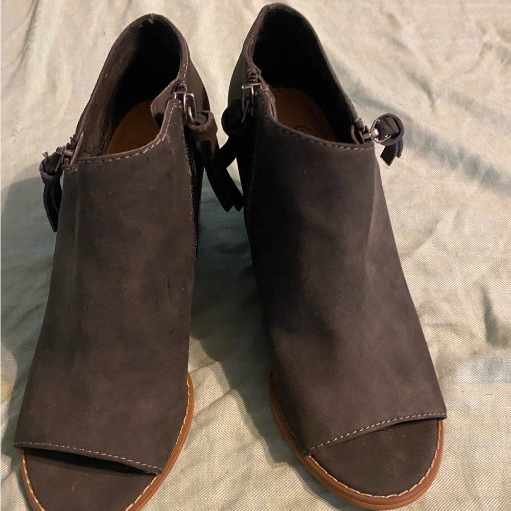 Jessica Simpson Black Peep-Toe Ankle Booties